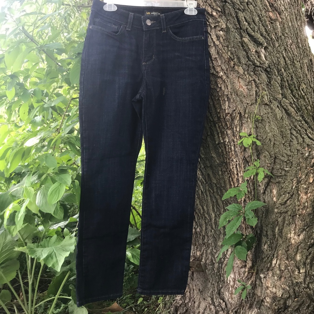 🎃Lee Regular Fit, Straight Leg, Mid Rise, Dark Wash Denim Jeans